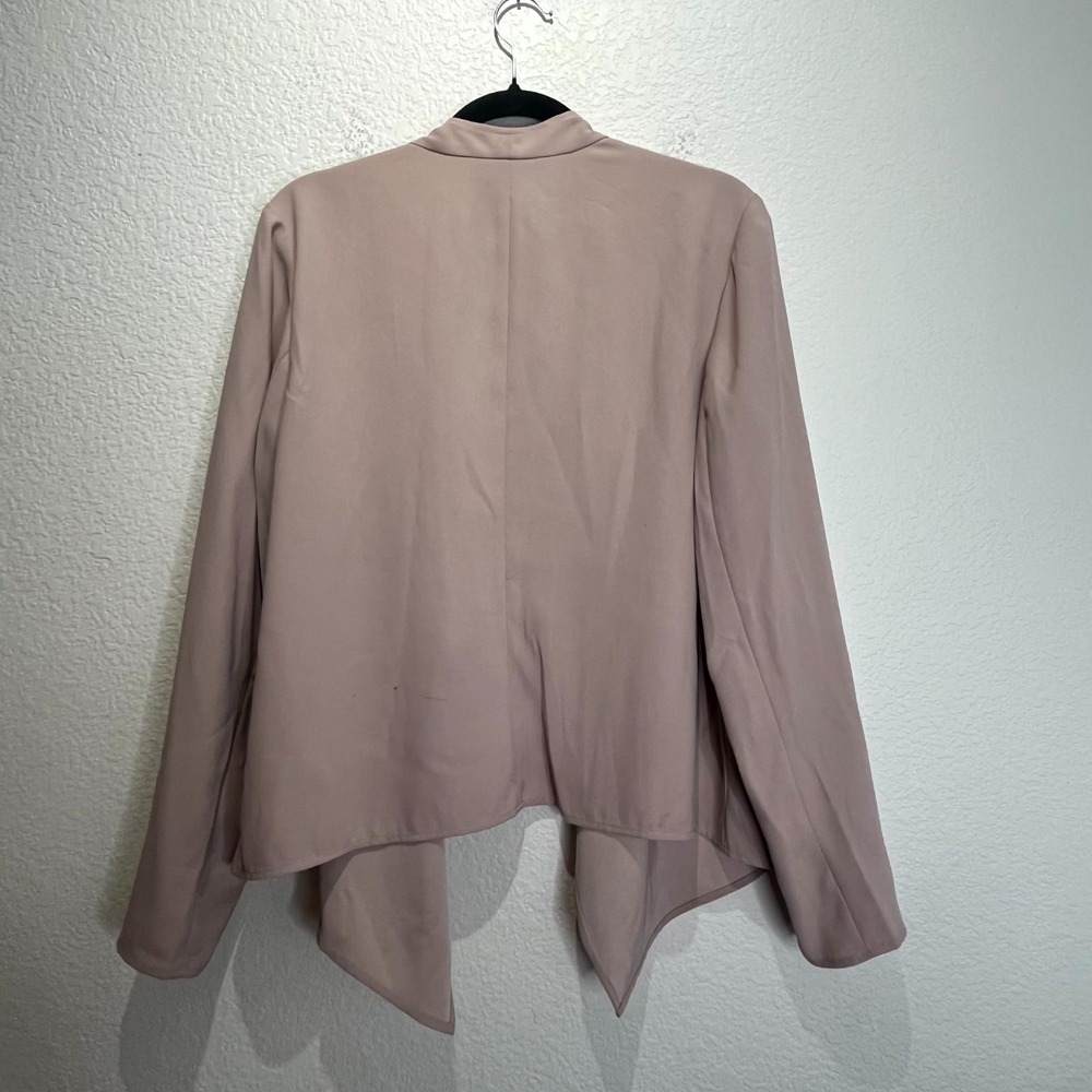 Express‎ Blazer Jacket Womens XL Pink Drape Open Front Formal Oxford Business - Picture 9 of 12